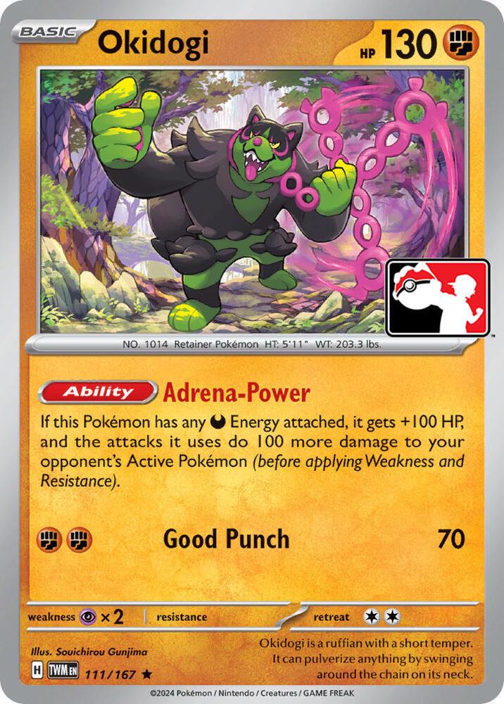 Twilight Masquerade Okidogi [Prize-Pack] Pokémon card